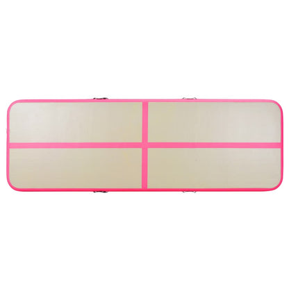 Inflatable Gymnastics Mat with Pump 300x100x10 cm PVC Pink