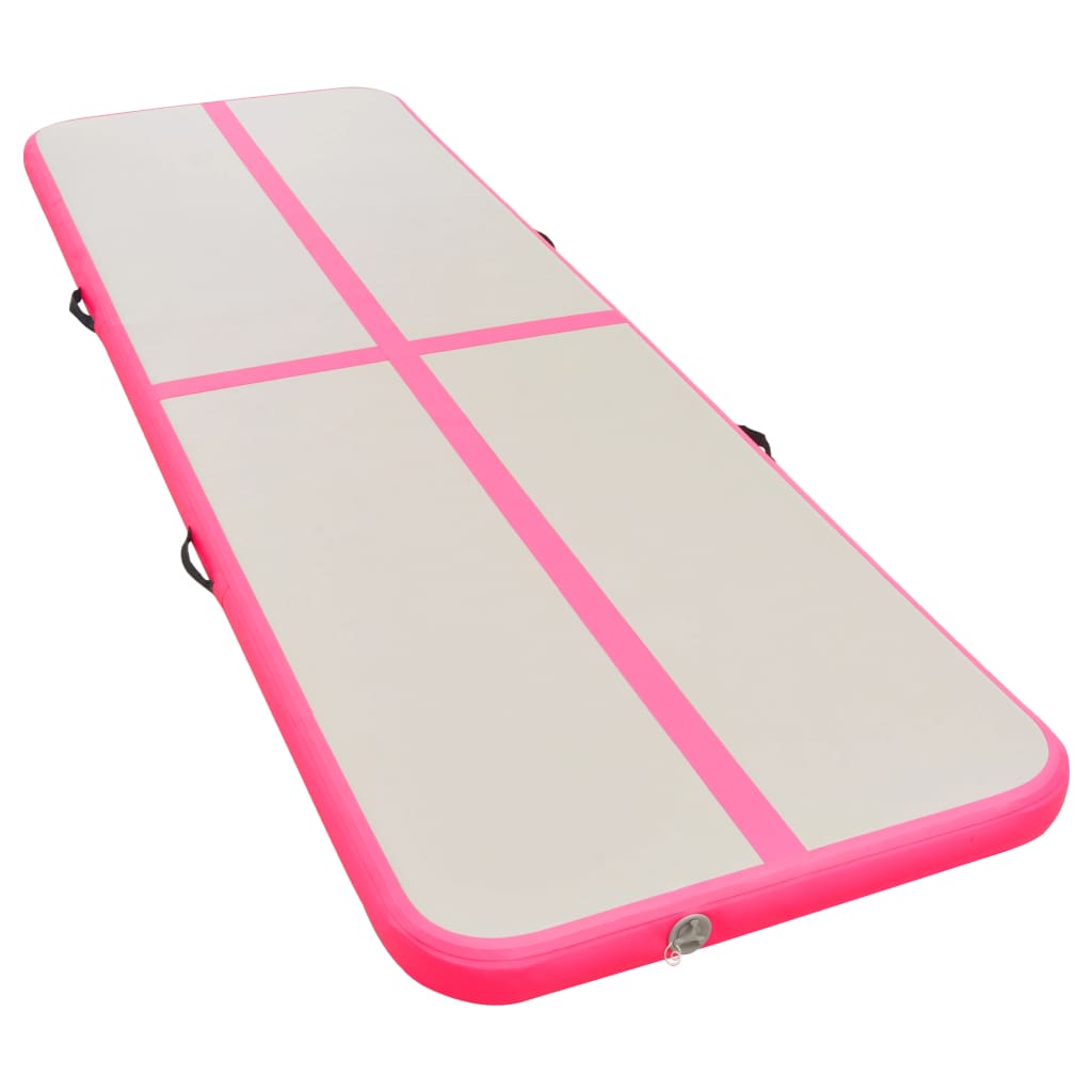 Inflatable Gymnastics Mat with Pump 400x100x10 cm PVC Pink