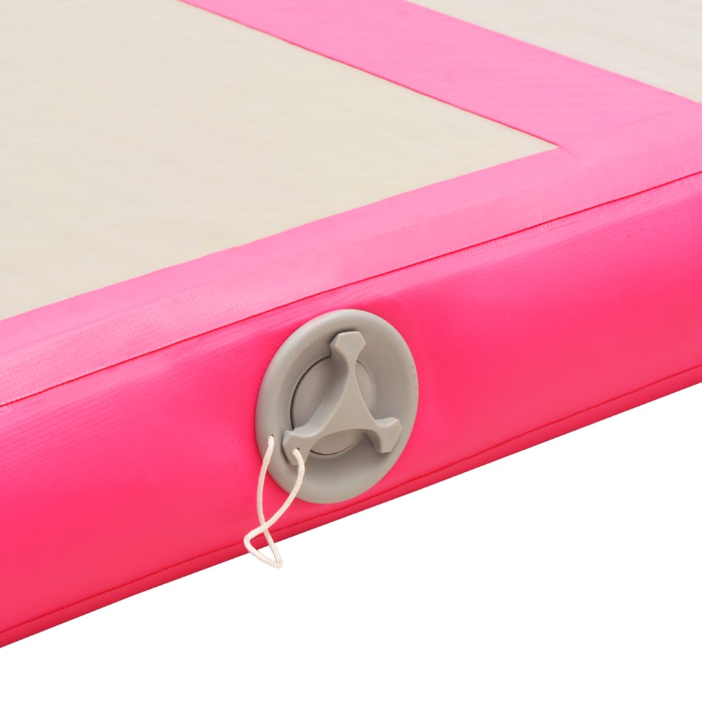 Inflatable Gymnastics Mat with Pump 400x100x10 cm PVC Pink