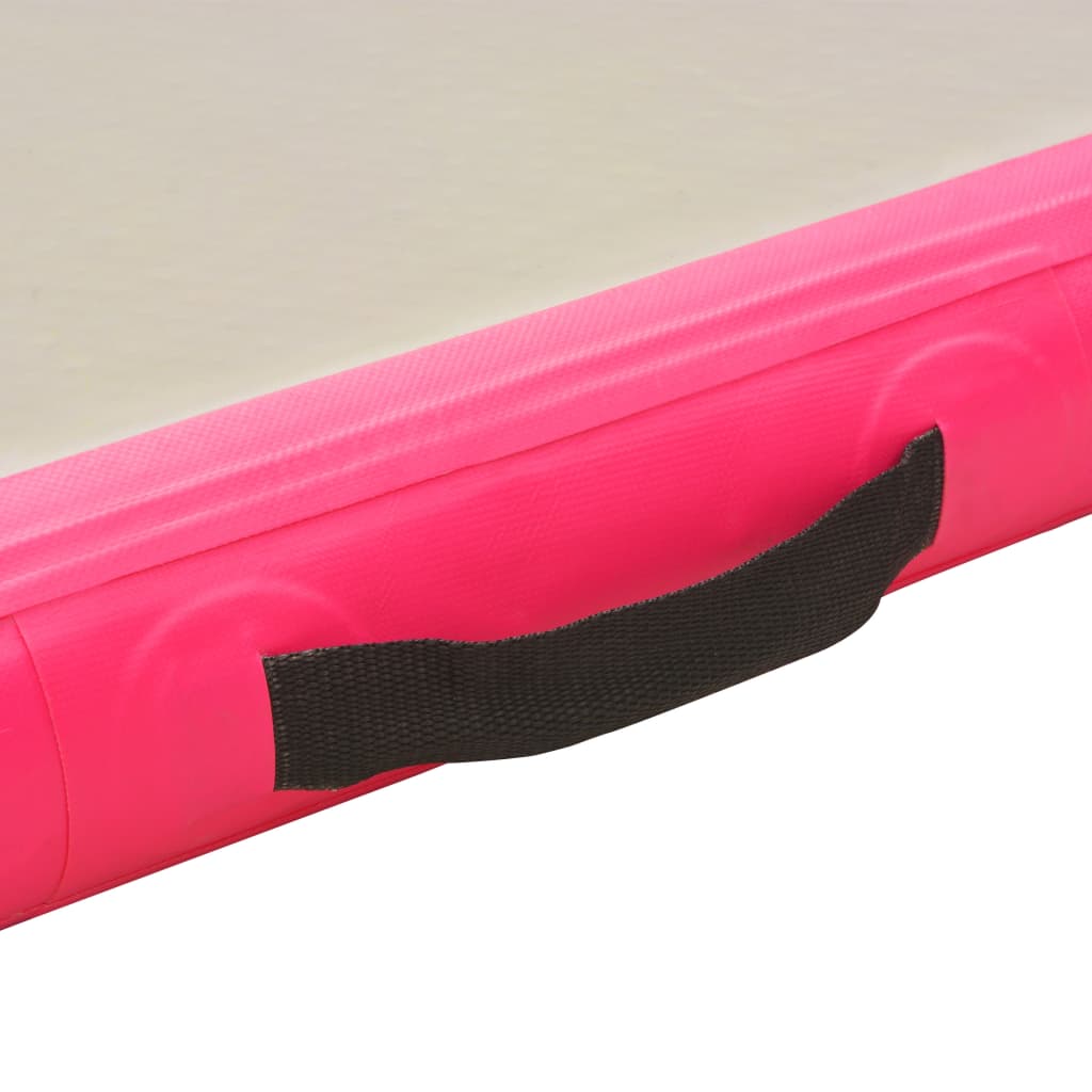 Inflatable Gymnastics Mat with Pump 400x100x10 cm PVC Pink