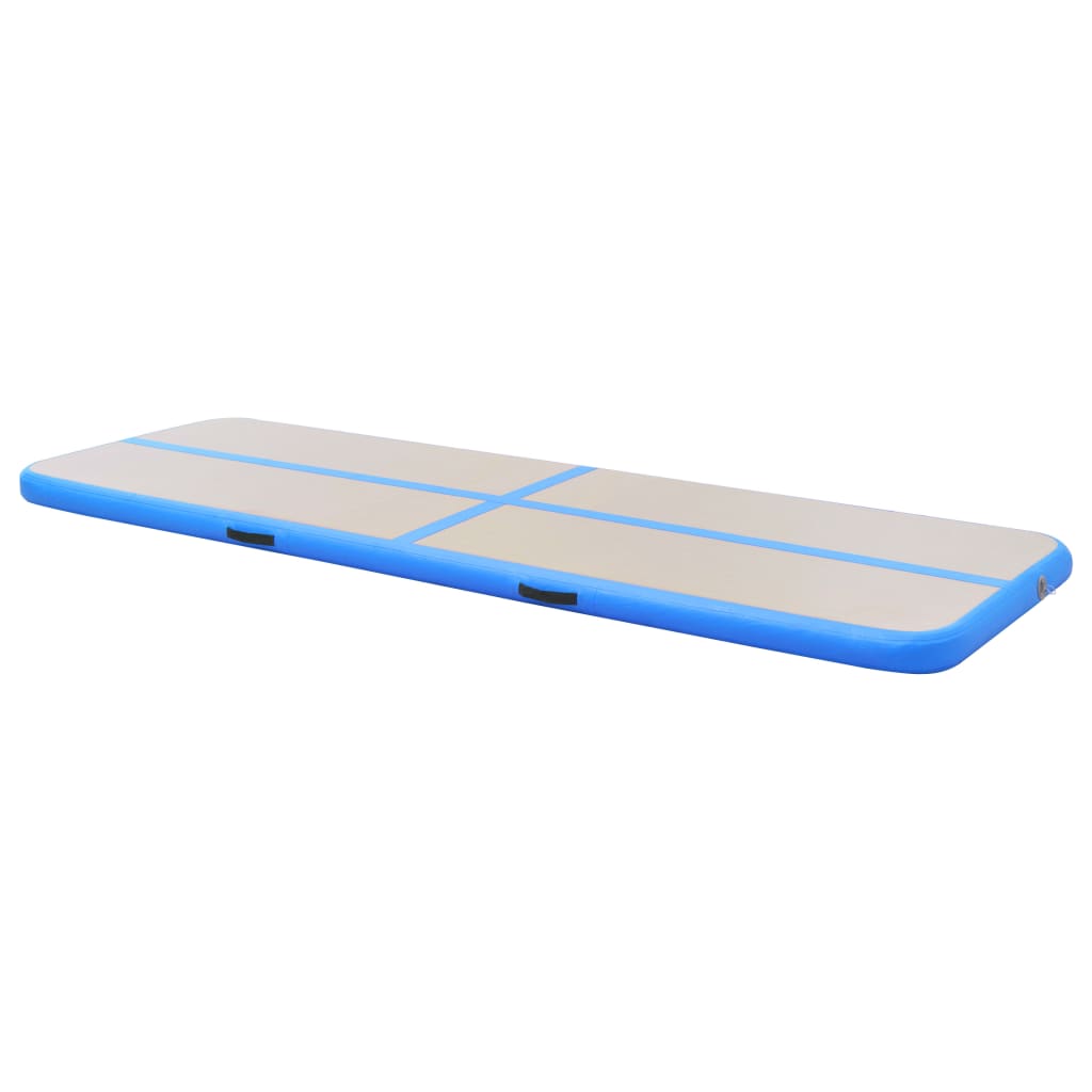 Inflatable Gymnastics Mat with Pump 400x100x10 cm PVC Blue