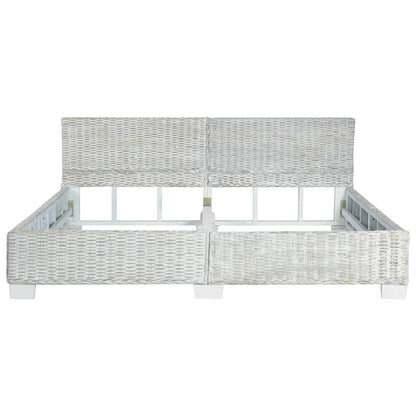 Bed Frame Grey Natural Rattan 180x200 cm Super King