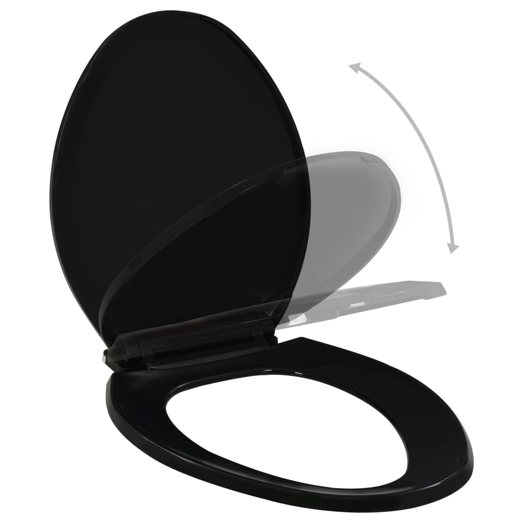 Soft-close Toilet Seat with Quick-release Design Black