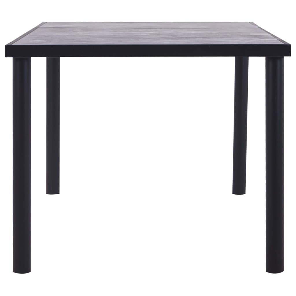 Dining Table Black and Concrete Grey 200x100x75 cm MDF