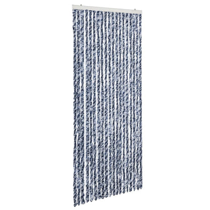 Insect Curtain Blue, White and Silver 56x185 cm Chenille