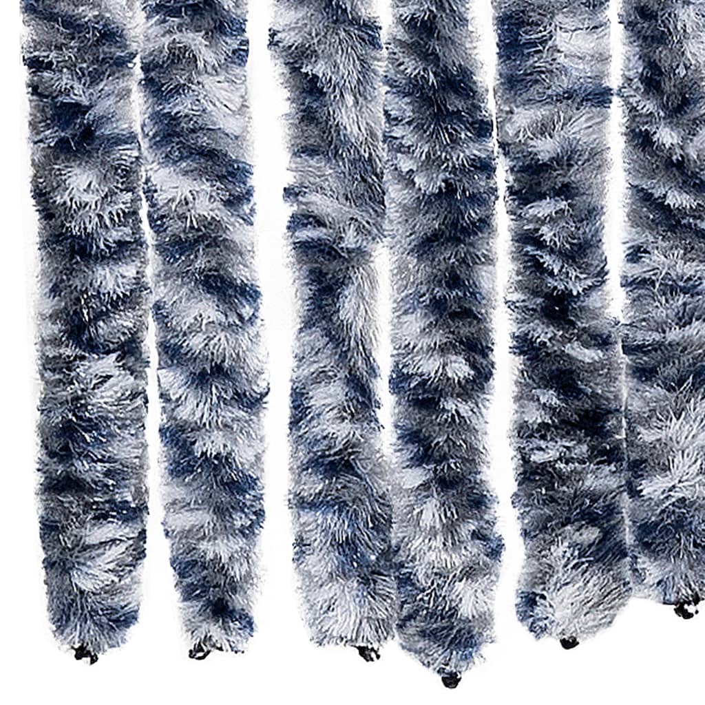 Insect Curtain Blue, White and Silver 56x185 cm Chenille