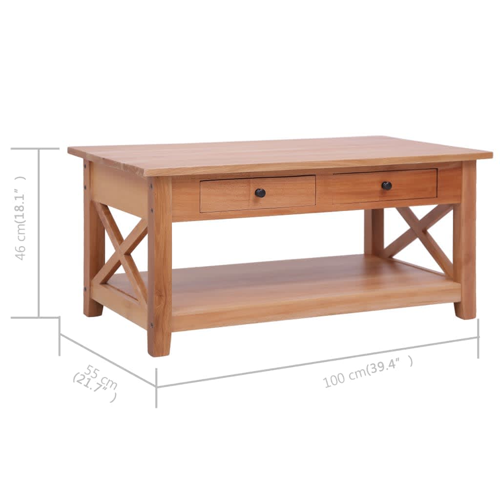 Coffee Table 100x55x46 cm Solid Mahogany Wood