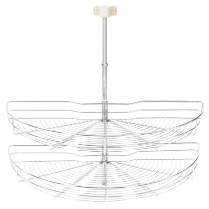 2-Tier Kitchen Wire Basket Silver 180 Degree 85x44x80 cm