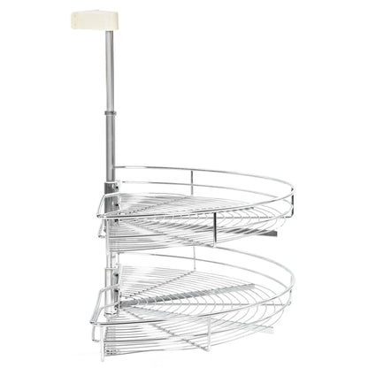 2-Tier Kitchen Wire Basket Silver 180 Degree 85x44x80 cm