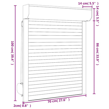 Roller Shutter Aluminium 70x100 cm White