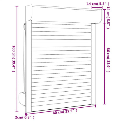 Roller Shutter Aluminium 80x100 cm White