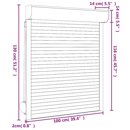 Roller Shutter Aluminium 100x130 cm White