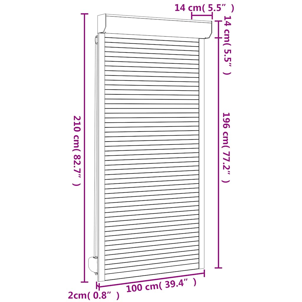 Roller Shutter Aluminium 100x210 cm White