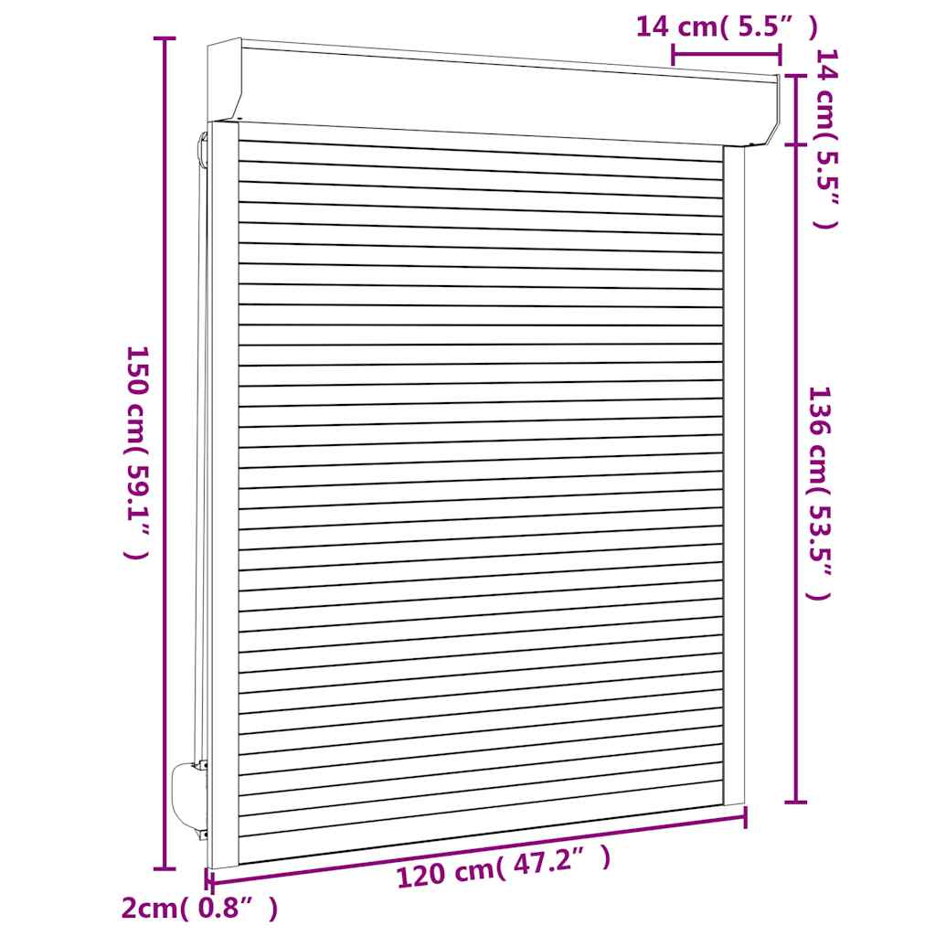 Roller Shutter Aluminium 120x150 cm White