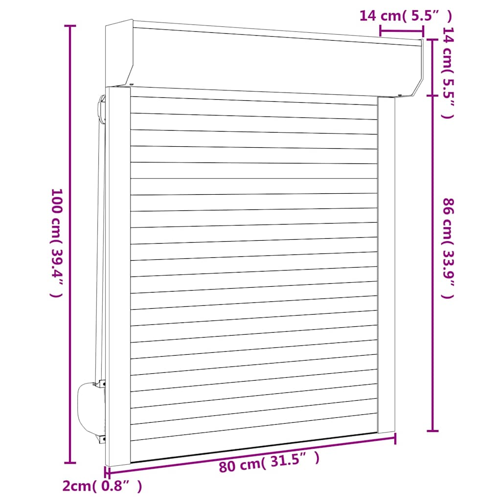 Roller Shutter Aluminium 80x100 cm Anthracite