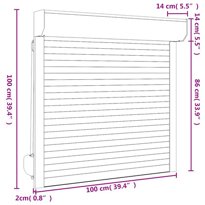 Roller Shutter Aluminium 100x100 cm Anthracite