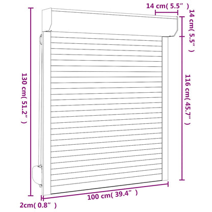 Roller Shutter Aluminium 100x130 cm Anthracite