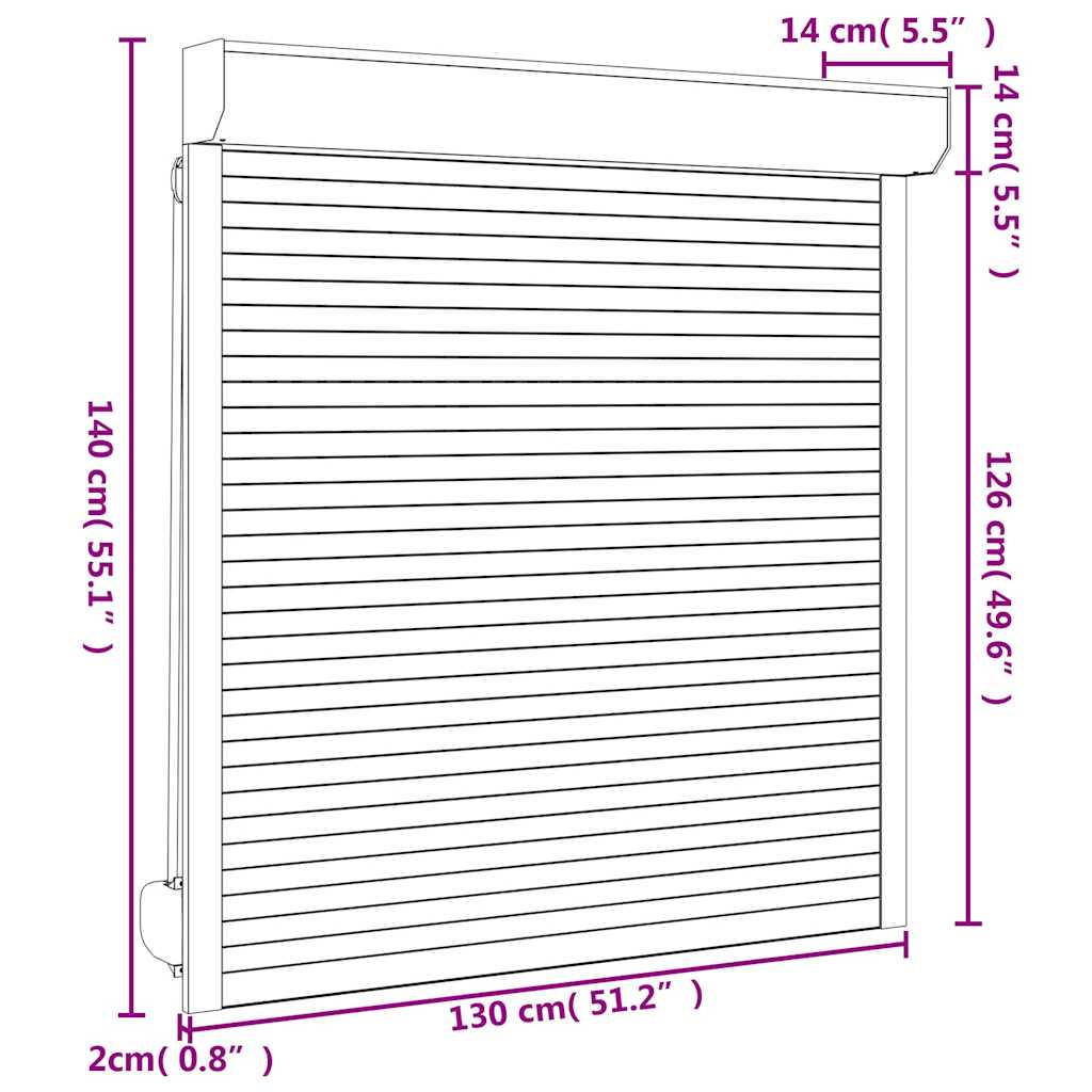 Roller Shutter Aluminium 130x140 cm Anthracite