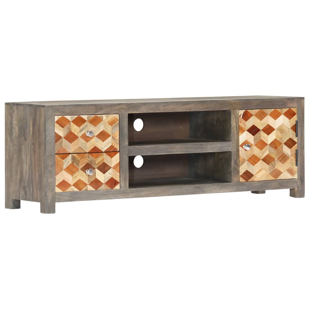 TV Cabinet Grey 120x30x40 cm Solid Mango Wood