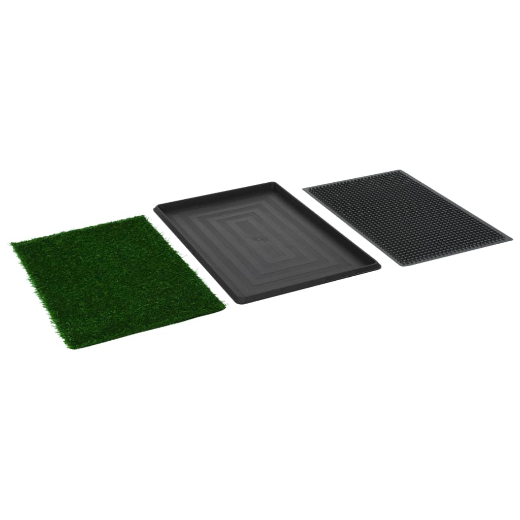 Pet Toilets 2 pcs with Tray & Faux Turf Green 76x51x3 cm WC