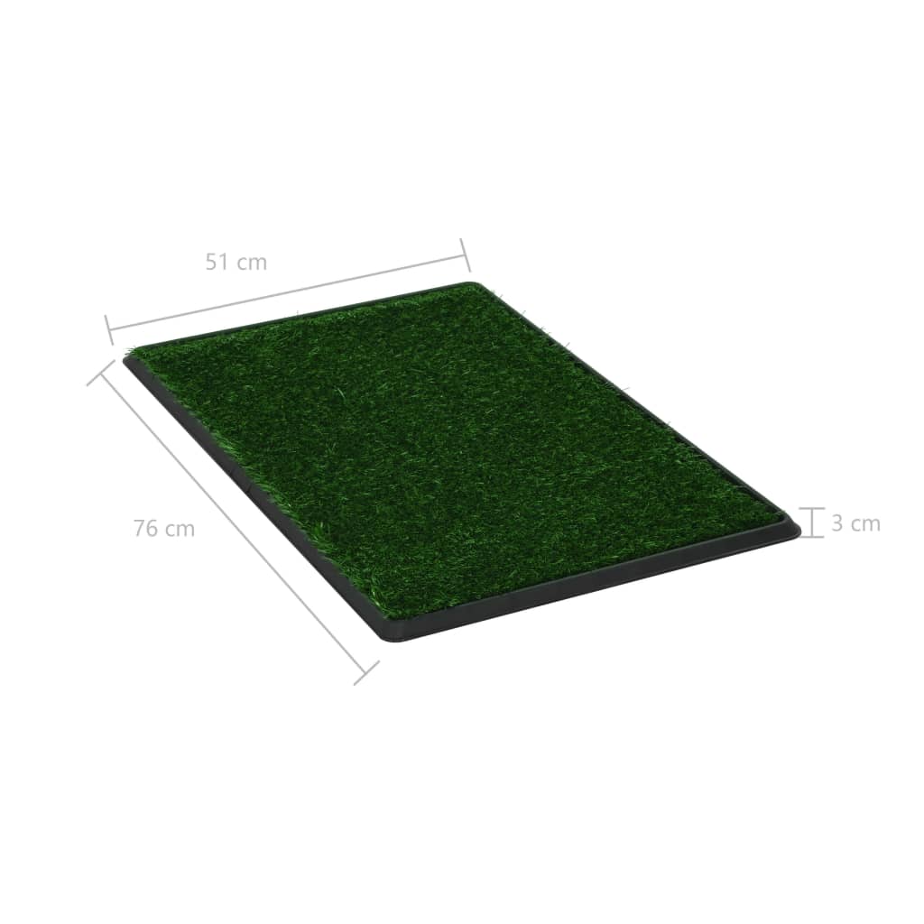 Pet Toilets 2 pcs with Tray & Faux Turf Green 76x51x3 cm WC