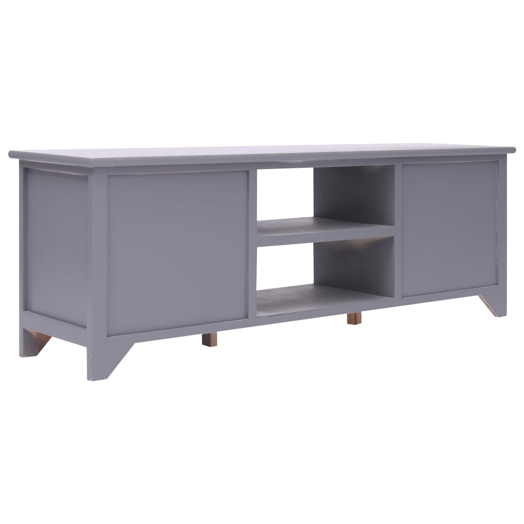 TV Cabinet Grey 115x30x40 cm Paulownia Wood