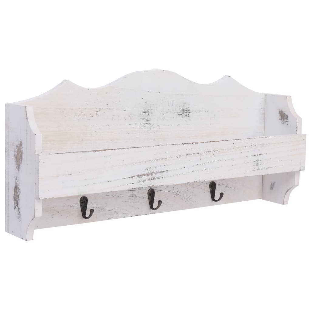 Wall Mounted Coat Rack White 50x10x23 cm Wood