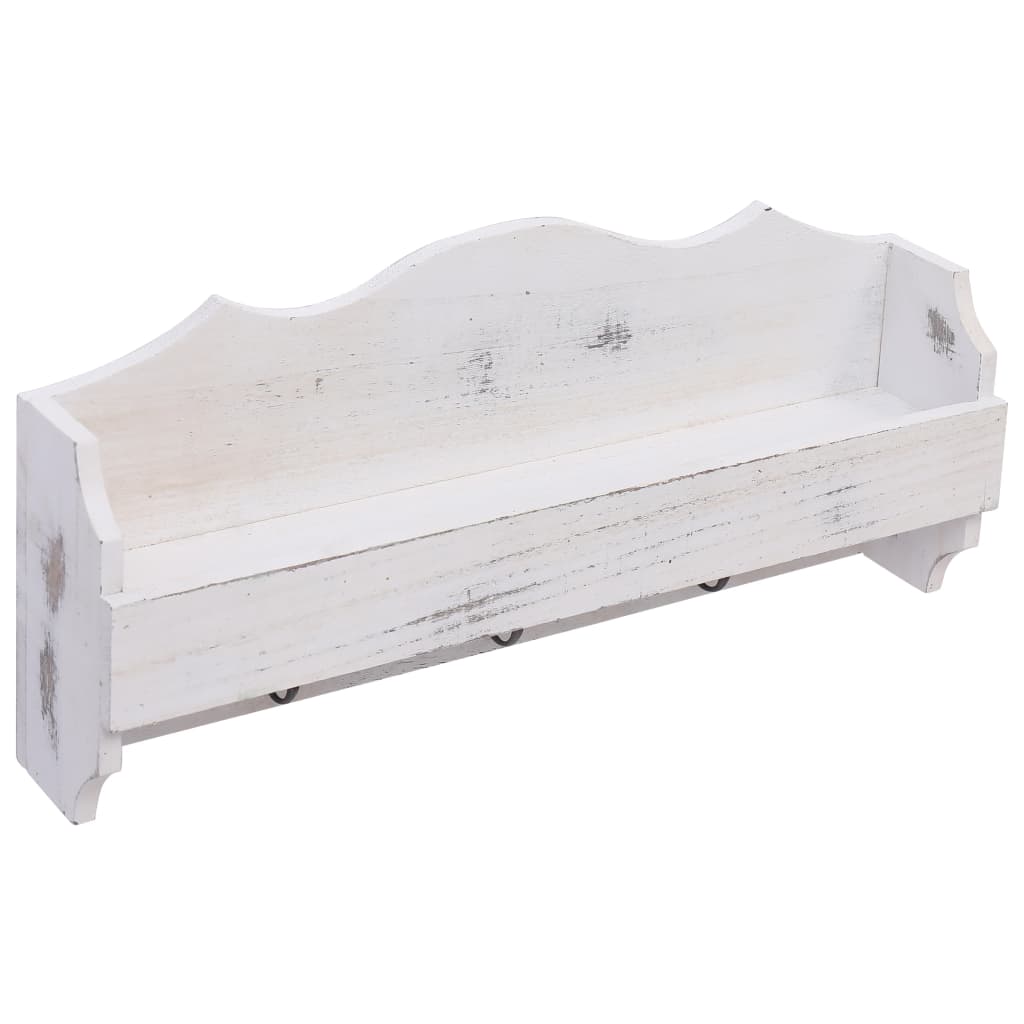 Wall Mounted Coat Rack White 50x10x23 cm Wood