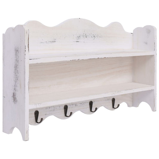 Wall Mounted Coat Rack White 50x10x30 cm Wood