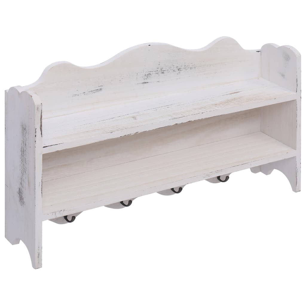 Wall Mounted Coat Rack White 50x10x30 cm Wood