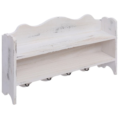 Wall Mounted Coat Rack White 50x10x30 cm Wood