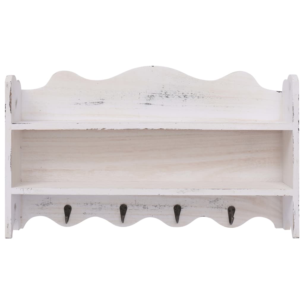 Wall Mounted Coat Rack White 50x10x30 cm Wood