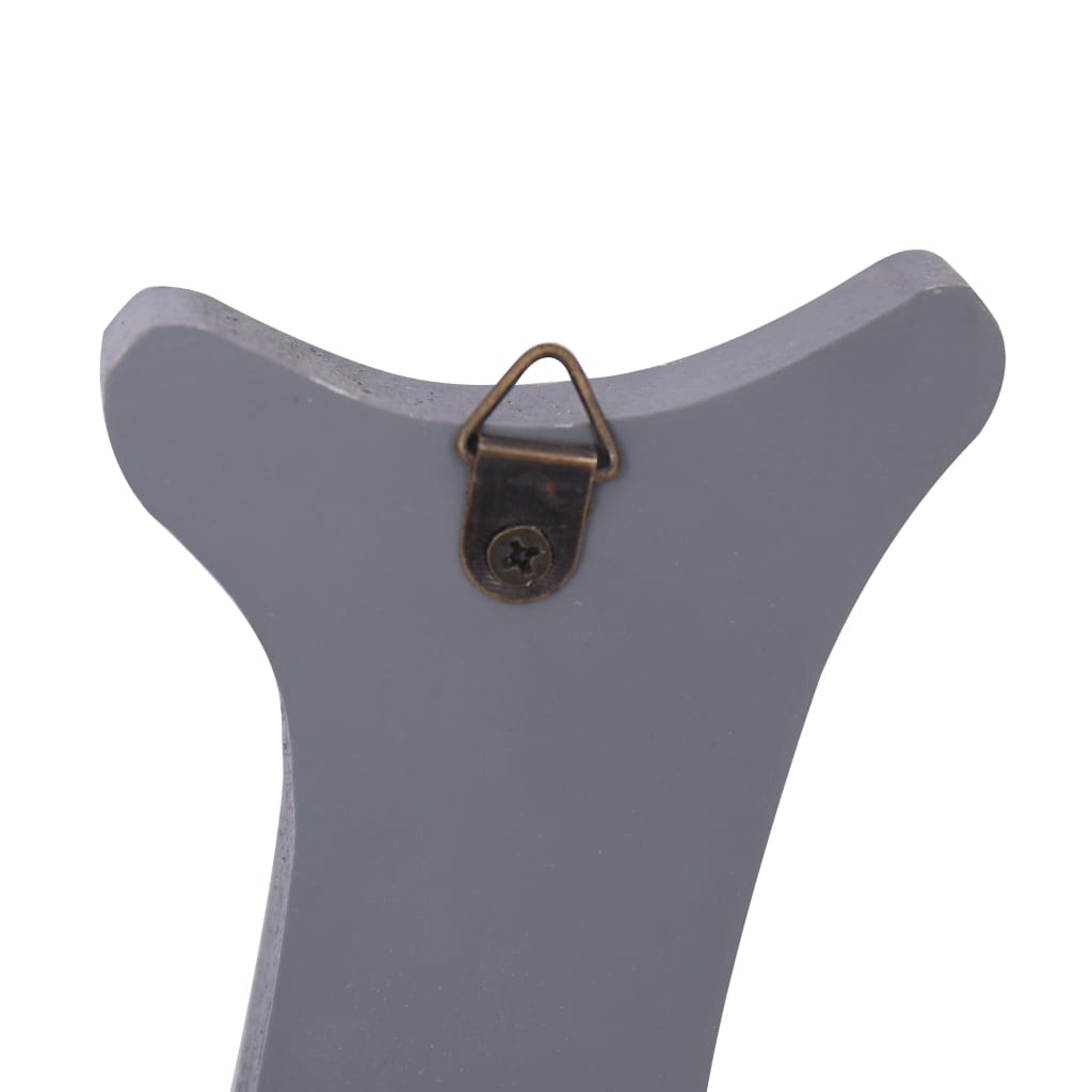 Wall Mounted Coat Rack WELCOME Grey 74x29.5 cm