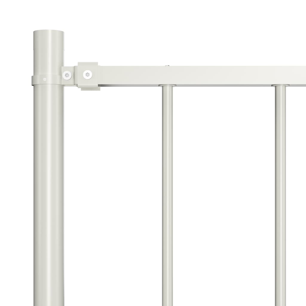 Fence Panel with Posts Powder-coated Steel 1.7x0.75 m White