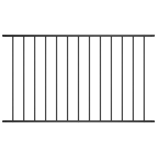 Fence Panel Powder-coated Steel 1.7x0.75 m Black