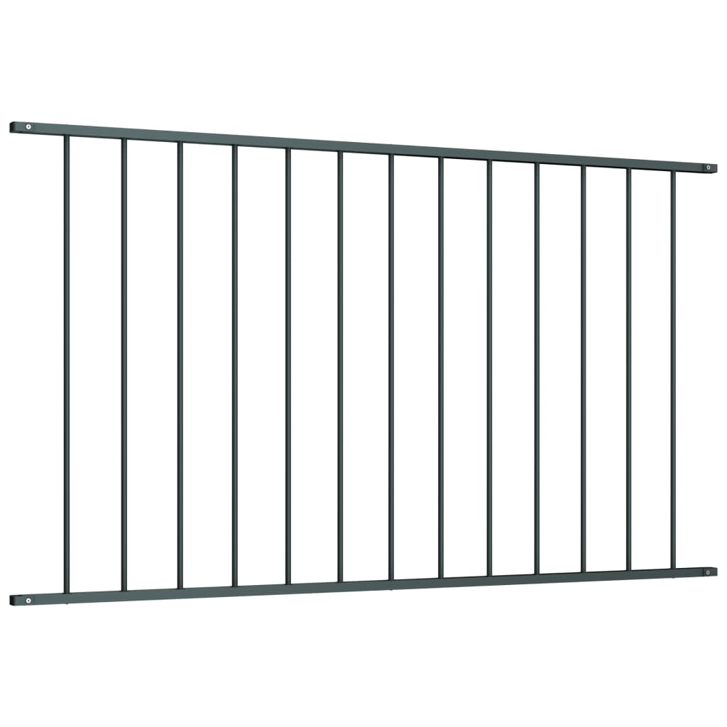 Fence Panel Powder-coated Steel 1.7x0.75 m Anthracite