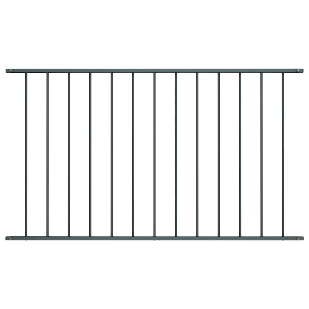 Fence Panel Powder-coated Steel 1.7x1.25 m Anthracite