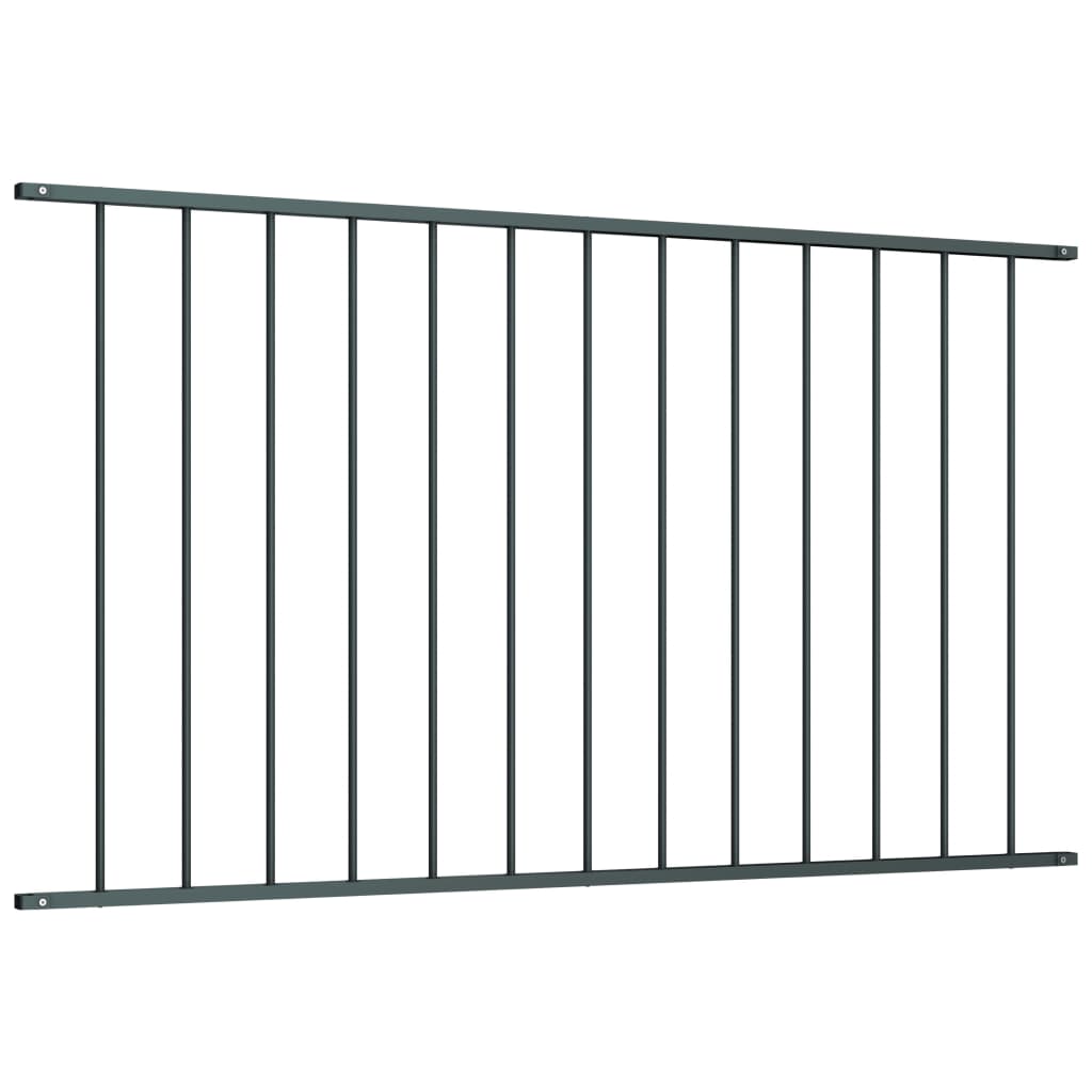 Fence Panel Powder-coated Steel 1.7x1.25 m Anthracite