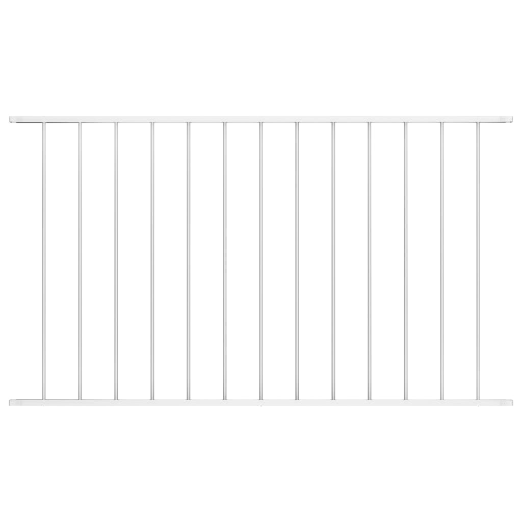 Fence Panel Powder-coated Steel 1.7x0.75 m White