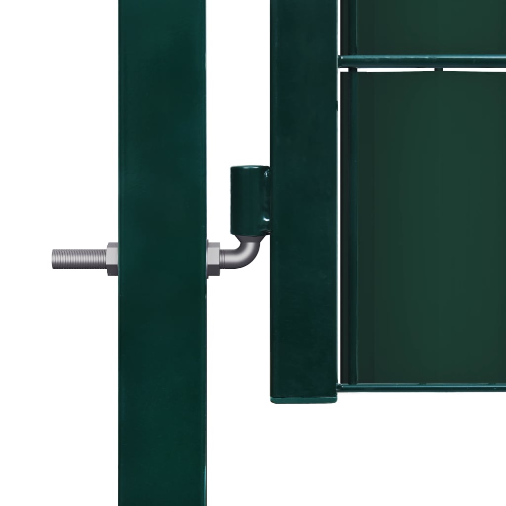 Fence Gate PVC and Steel 164x100 cm Green