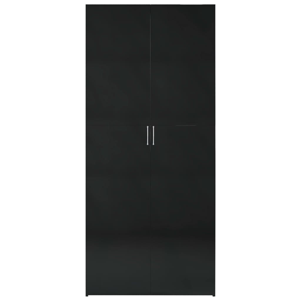 Storage Cabinet High Gloss Black 80x35.5x180 cm Engineered Wood