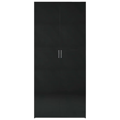 Storage Cabinet High Gloss Black 80x35.5x180 cm Engineered Wood