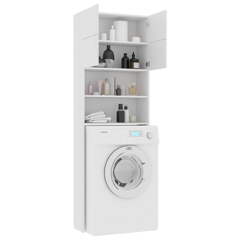 Washing Machine Cabinet White 64x25.5x190 cm Engineered Wood