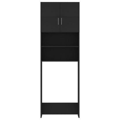 Washing Machine Cabinet Black 64x25.5x190 cm Engineered Wood