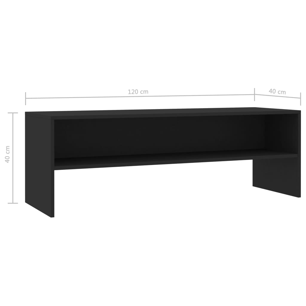 TV Cabinet Black 120x40x40 cm Engineered Wood