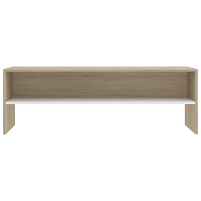 TV Cabinet White and Sonoma Oak 120x40x40 cm Engineered Wood