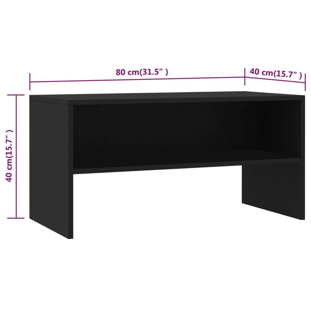 TV Cabinet Black 80x40x40 cm Engineered Wood