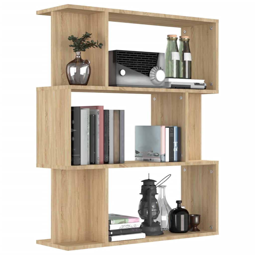 Book Cabinet/Room Divider Sonoma Oak 80x24x96 cm Engineered Wood