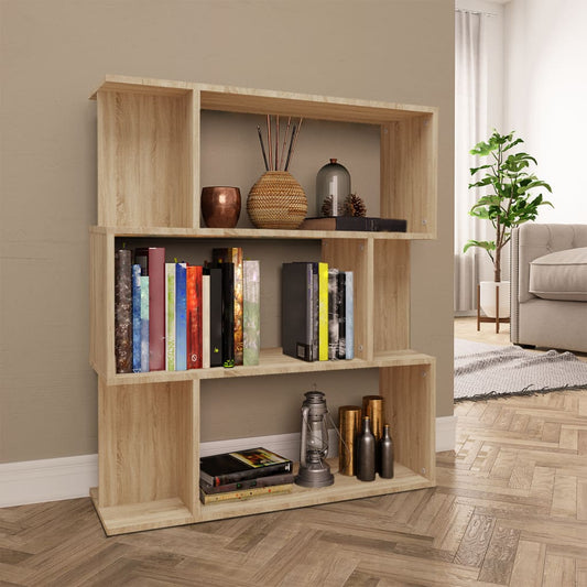 Book Cabinet/Room Divider Sonoma Oak 80x24x96 cm Engineered Wood