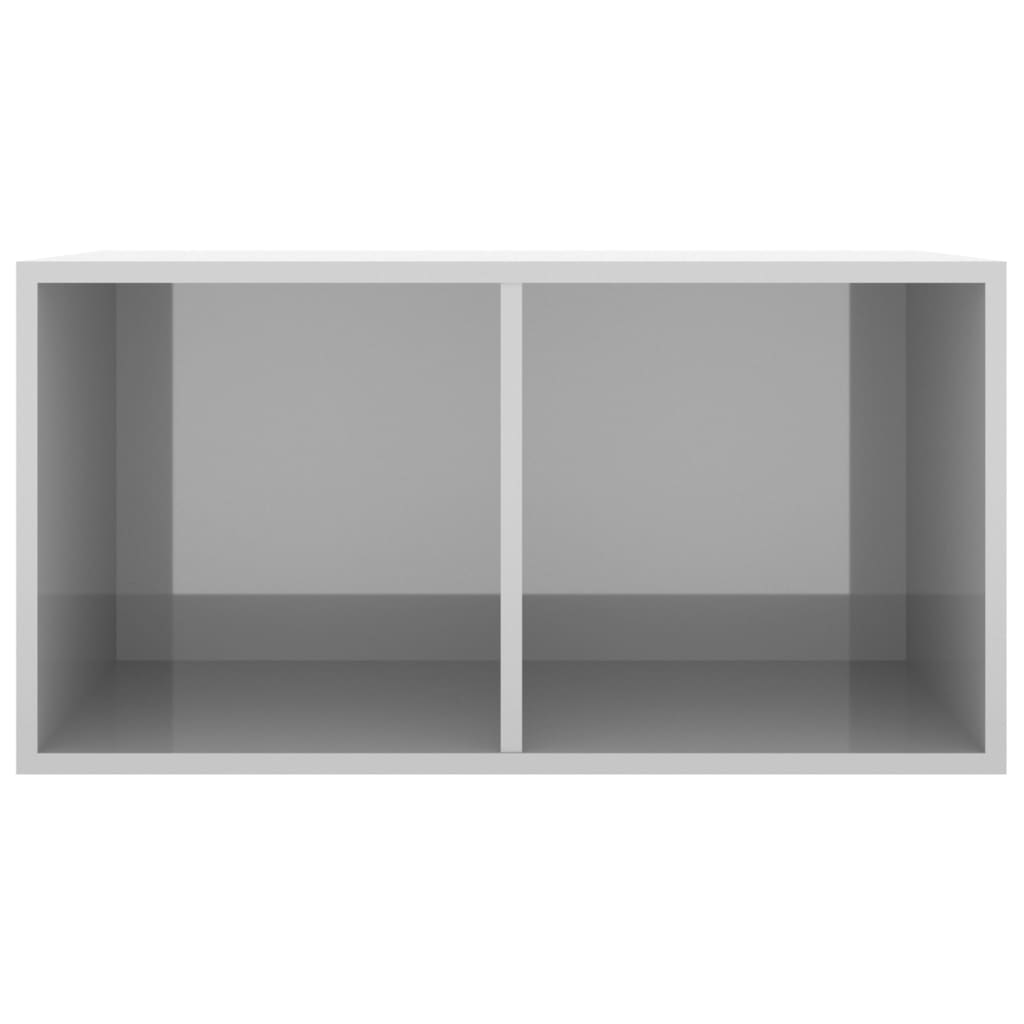 Vinyl Storage Box High Gloss Grey 71x34x36 cm Engineered Wood